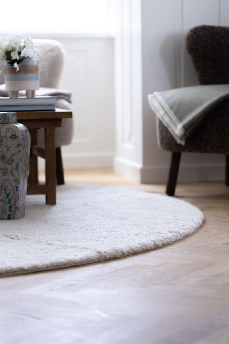 Matta | Kort lugg | Nya Zeeland | Ø140 cm Pearl