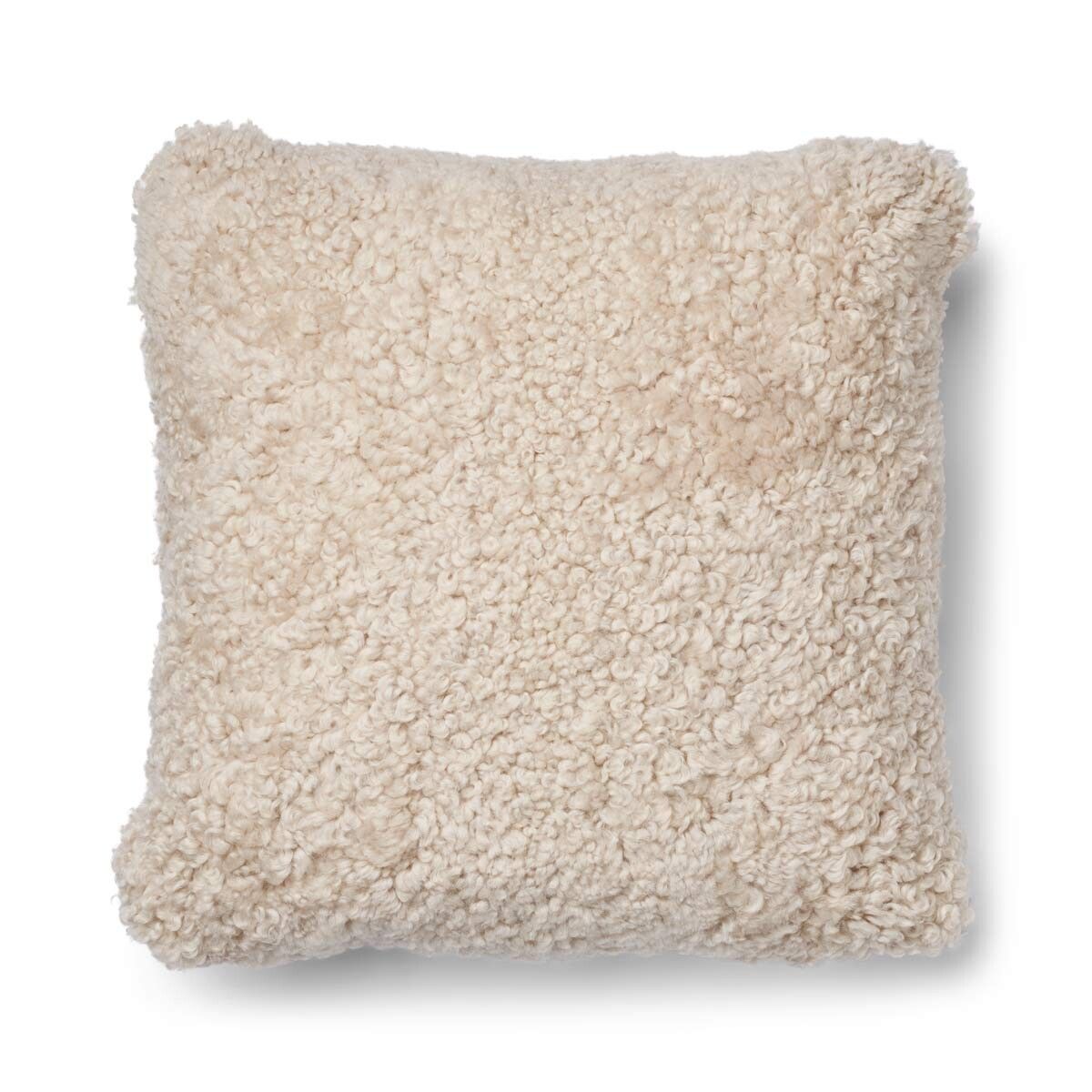 Classic Kort Lugg Fårskinn Kudde Beige/Pärla