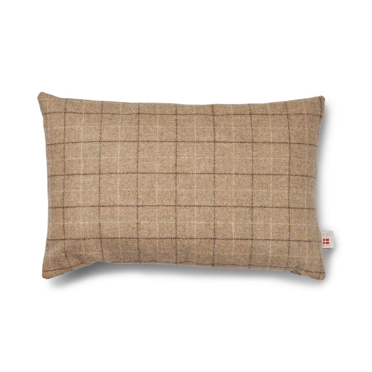 Checked Collection | Ullkudde | Dubbelsidig | 34x52 cm Rutigt / Beige
