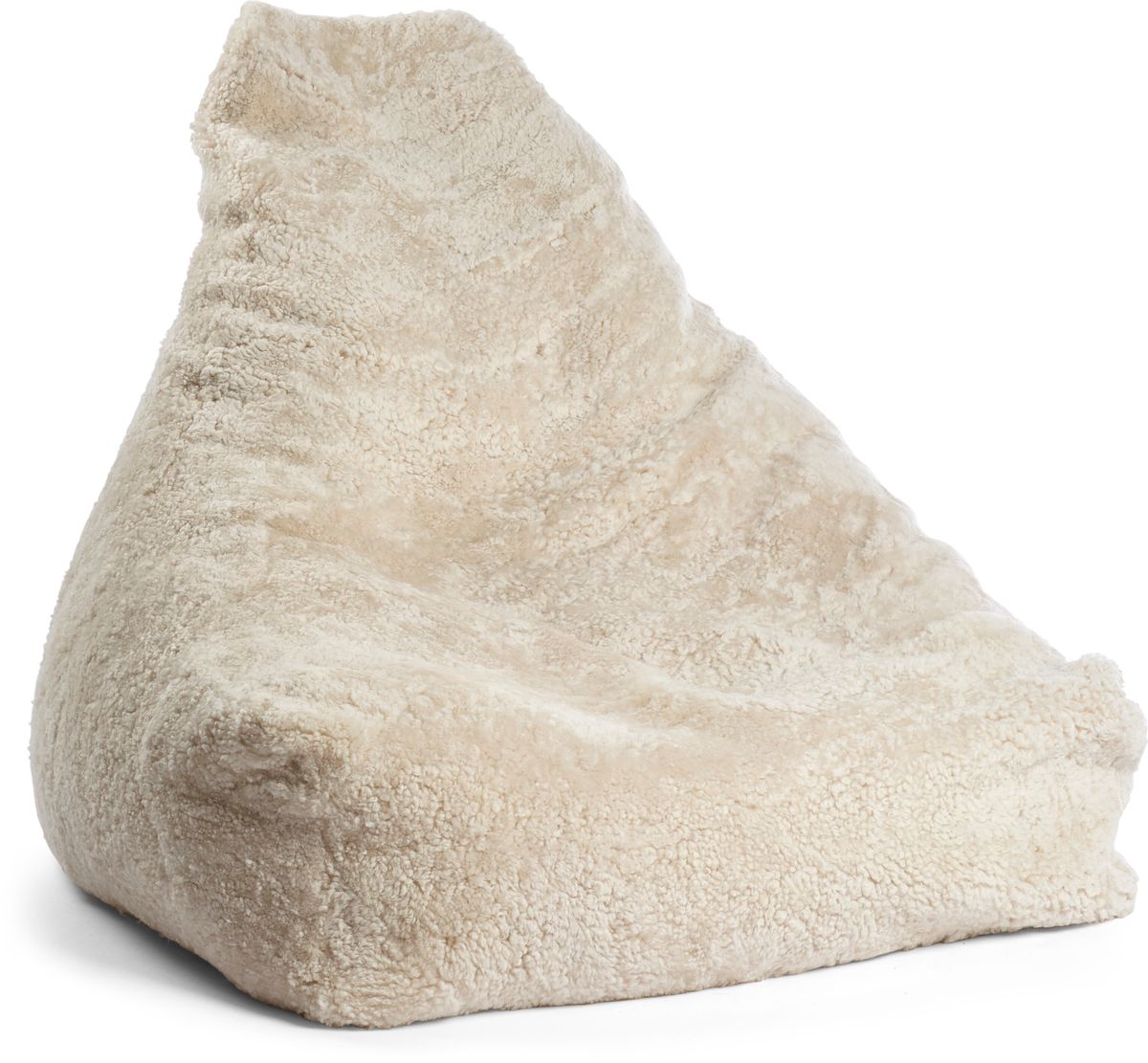 Kort Lugg Fårskinn Saccosäck Beige