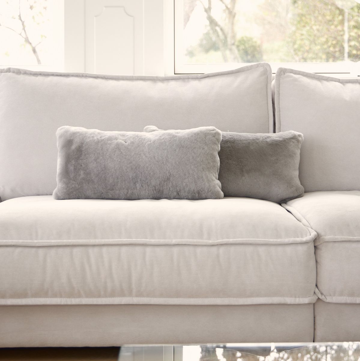 Fårskinnskudde | Mockasin | Dubbelsidig | 28x56 cm Kastanj