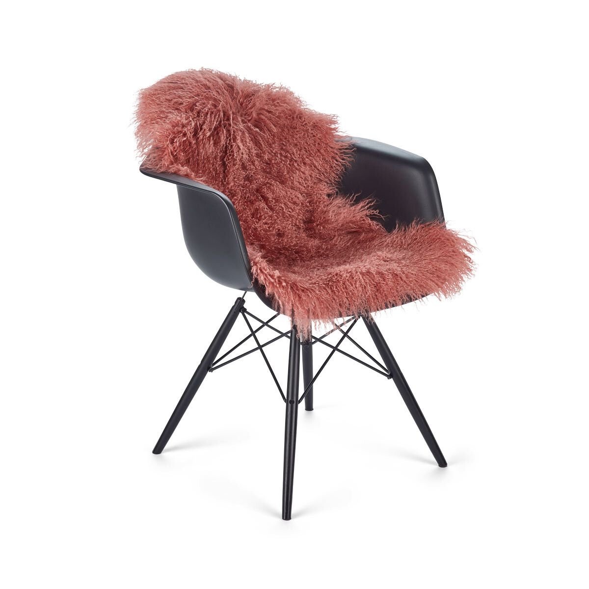 Fårskinn | Lockig | Tibet | 85x50 cm Gammalrosa