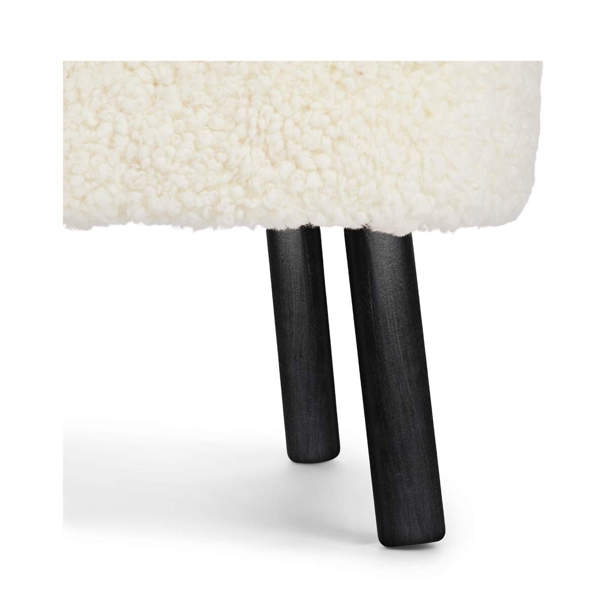 Emil Lounge Chair | Kort lugg Vit