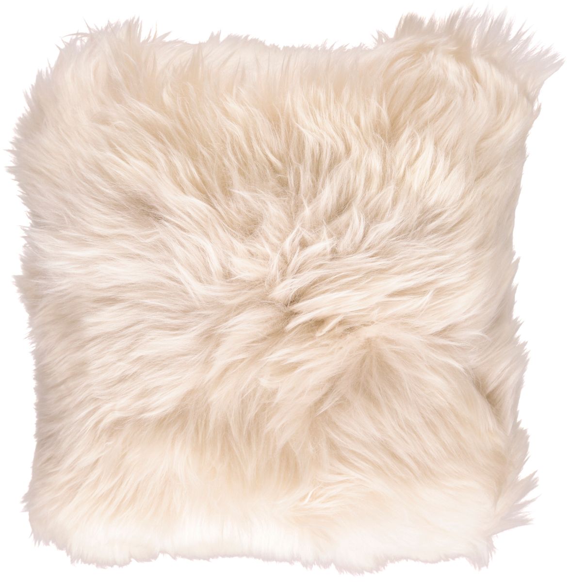 Lång Lugg Fårskinn Kudde Beige