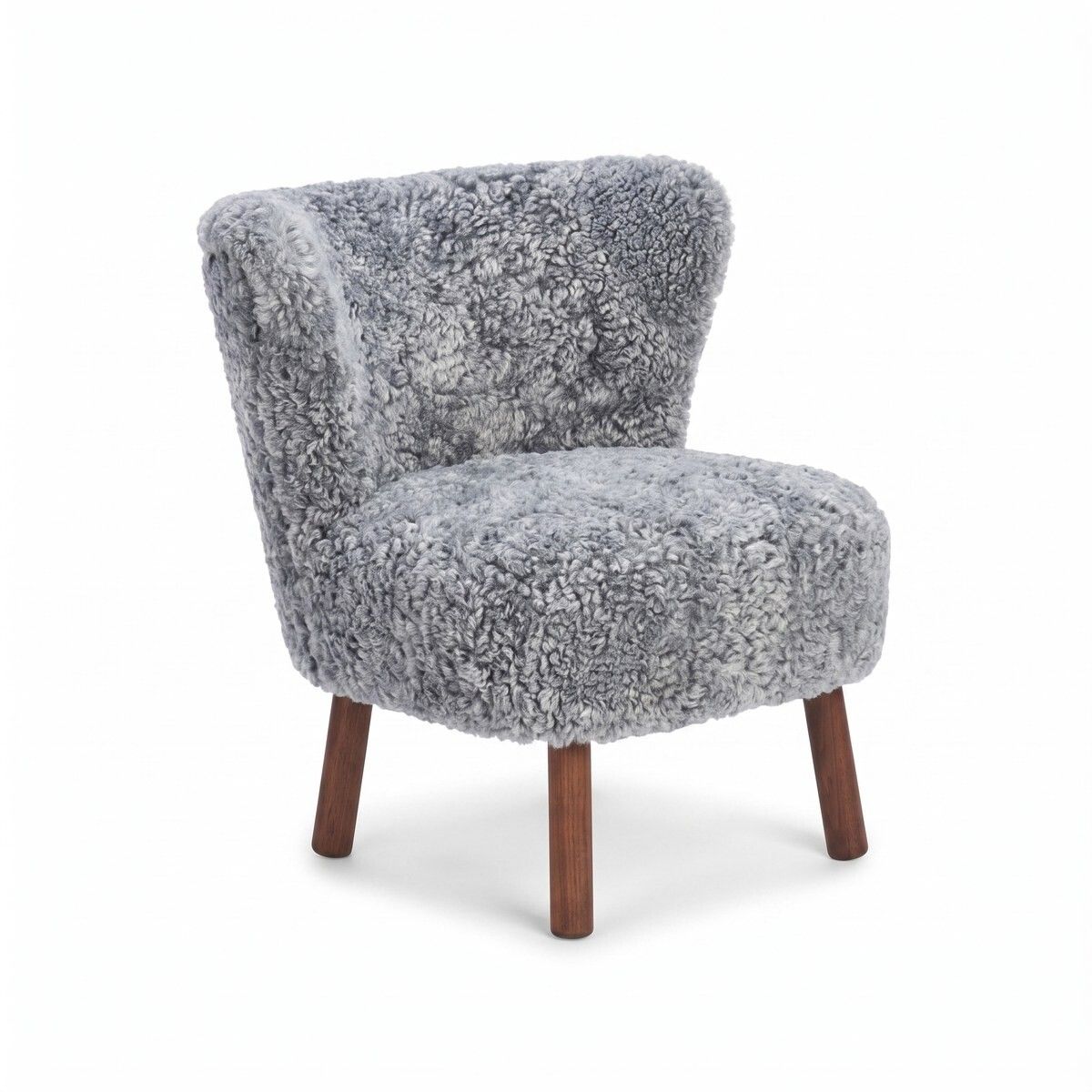 Emily Lounge Chair | Kort lugg Ljusgrå