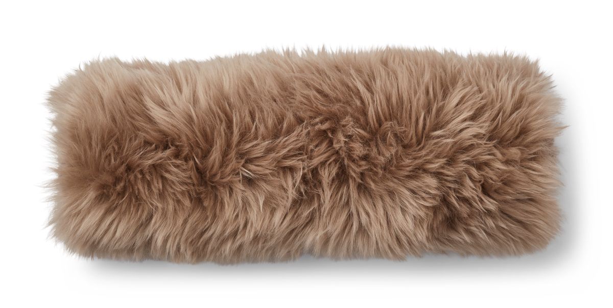 Bolsterkudde | Lång lugg, kort lugg | Nya Zeeland | Ø20xL52 cm Ljusbrun / Ljusbrun