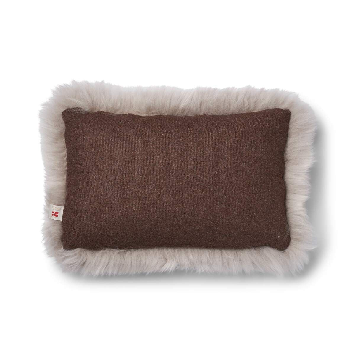 Classic Lång Lugg Fårskinn Kudde Brun/Dove