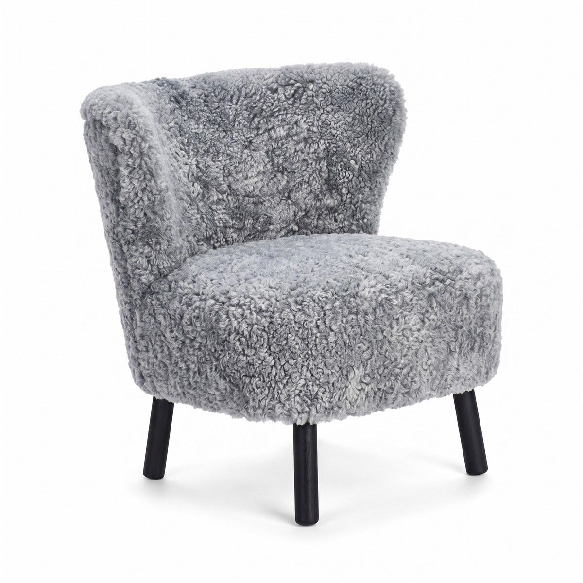Emil Lounge Chair | Kort lugg Ljusgrå