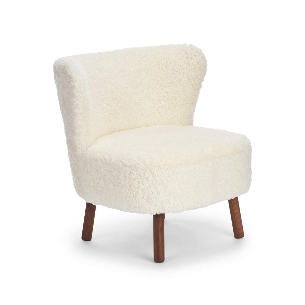 Emil Lounge Chair | Kort lugg Vit