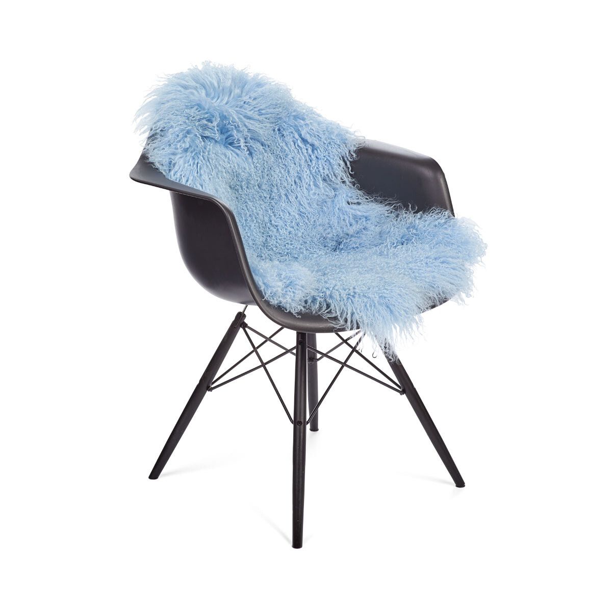 Fårskinn | Lockig | Tibet | 85x50 cm Ljusblå