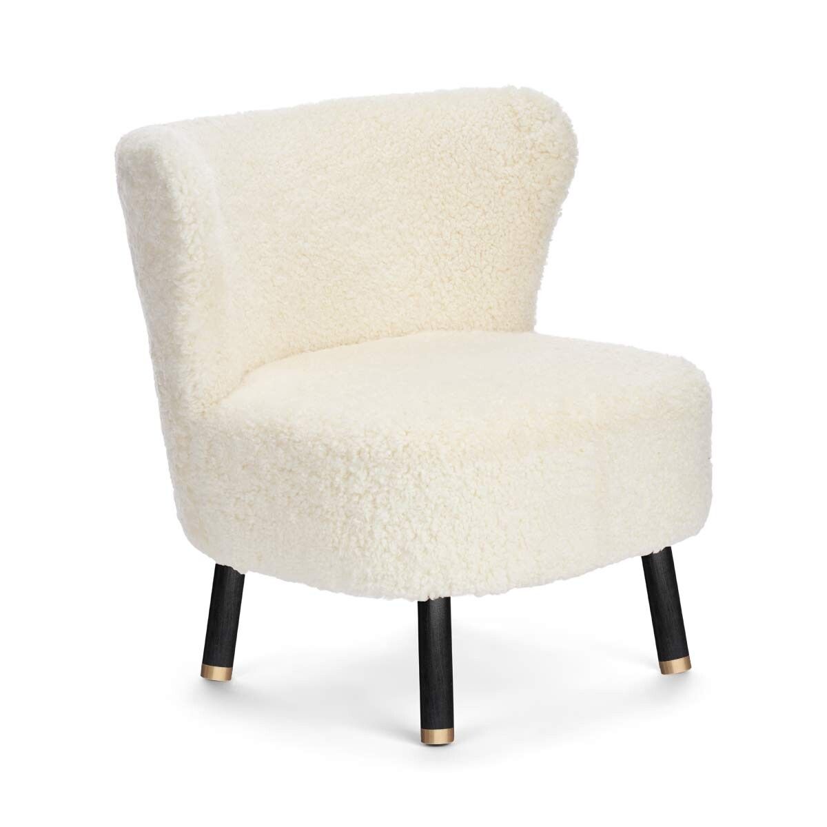 Emil Lounge Chair | Kort lugg Vit
