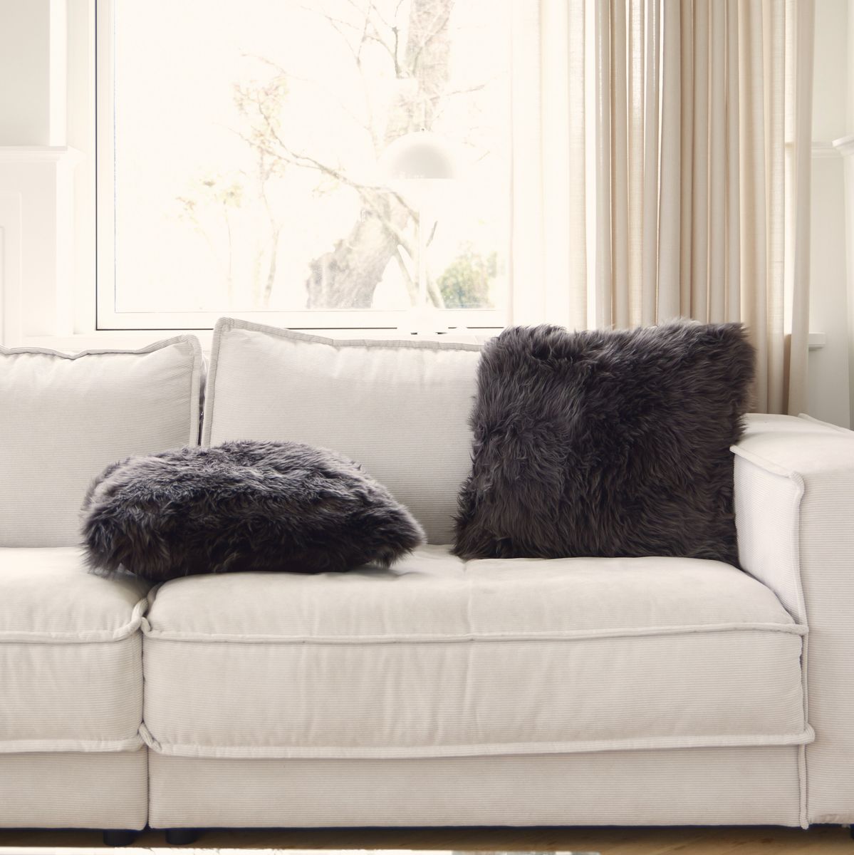 Fårskinnskudde | Lång lugg | Nya Zeeland | 50x50 cm Lila