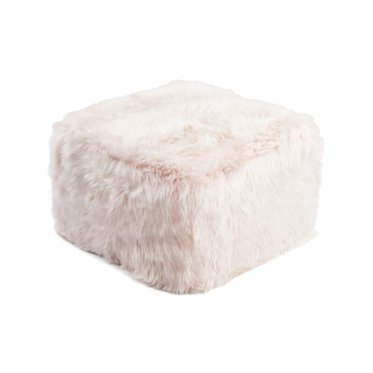 Lång Lugg Fårskinn Puff Godis