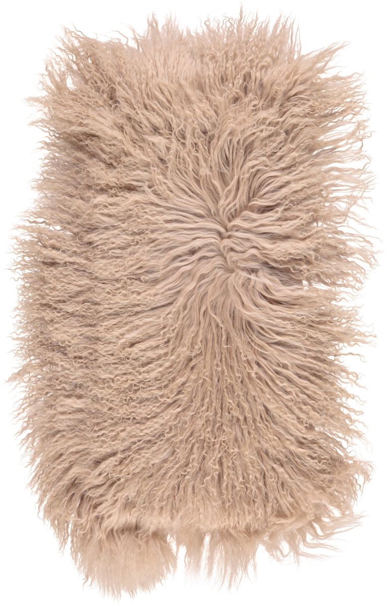 Fårskinnskudde | Lockig | Tibet | 28x56 cm Varm Sand