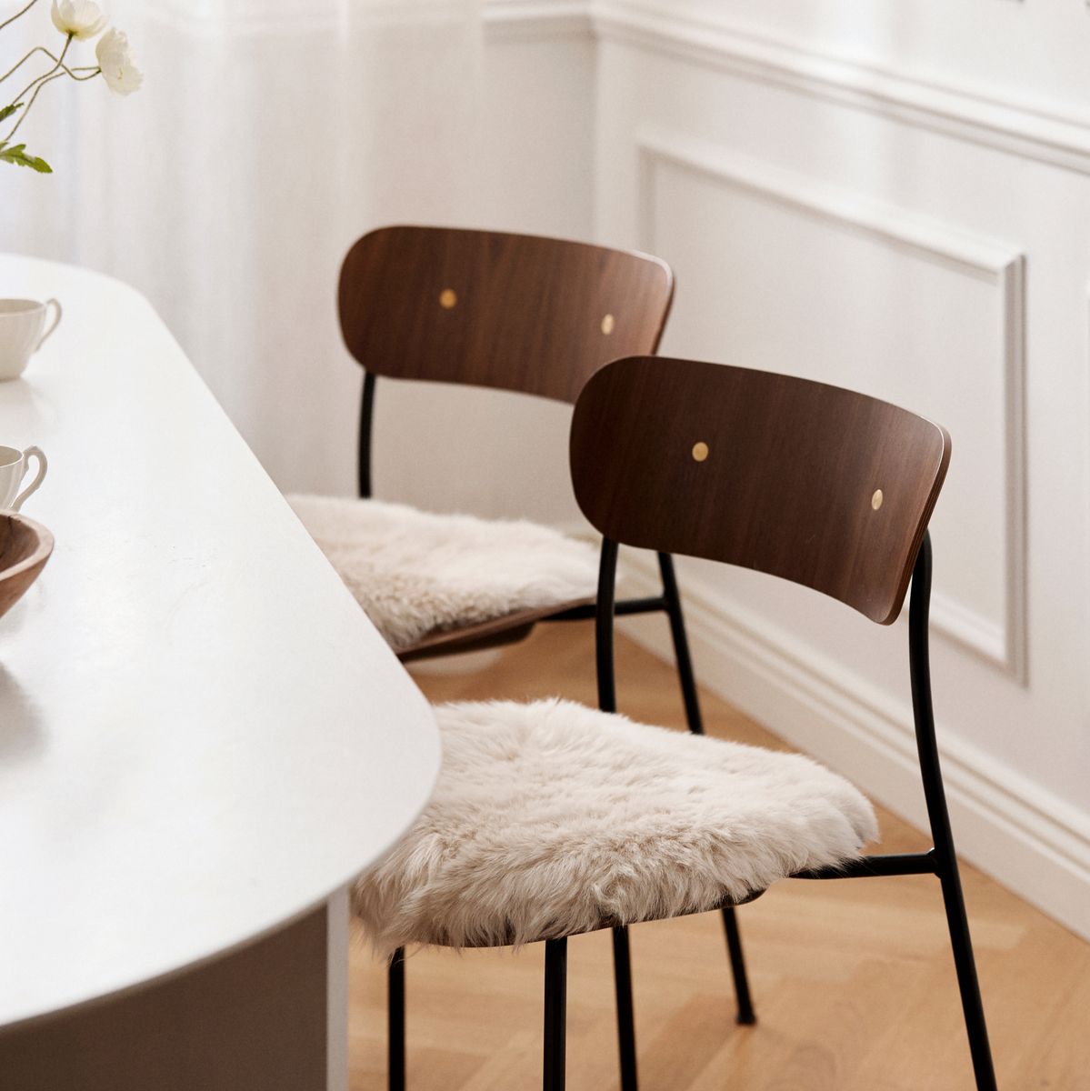 Stolsdyna | Lång lugg | Nya Zealand | Ø38 cm Mörk Lila