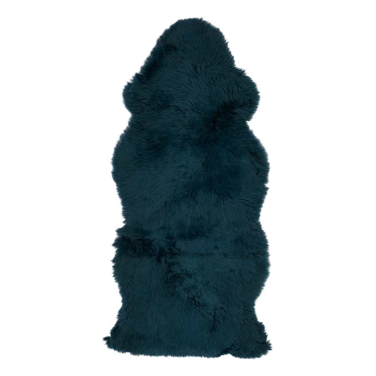 Fårskinn | Lång lugg | Nya Zeeland | 135x60 cm Blågrön