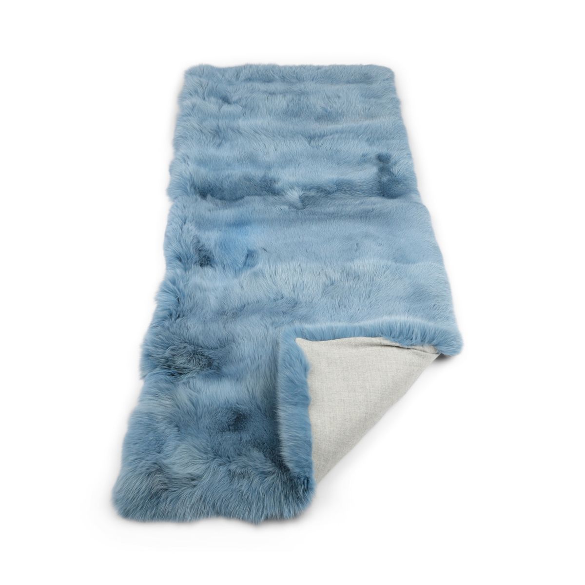 Premium rävskinnspläd | Kasmirbaksida | Sky Blue | 190x70 cm