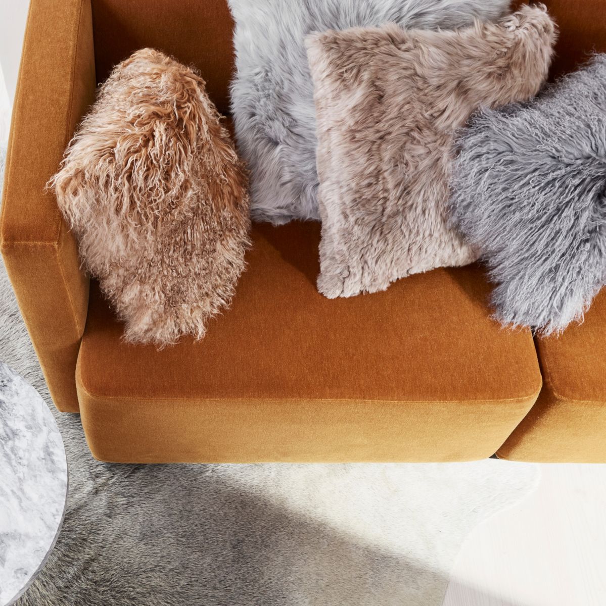 Fårskinnskudde | Lockig | Dubbelsidig | Tibet | 40x40 cm & 56x56 cm Svart