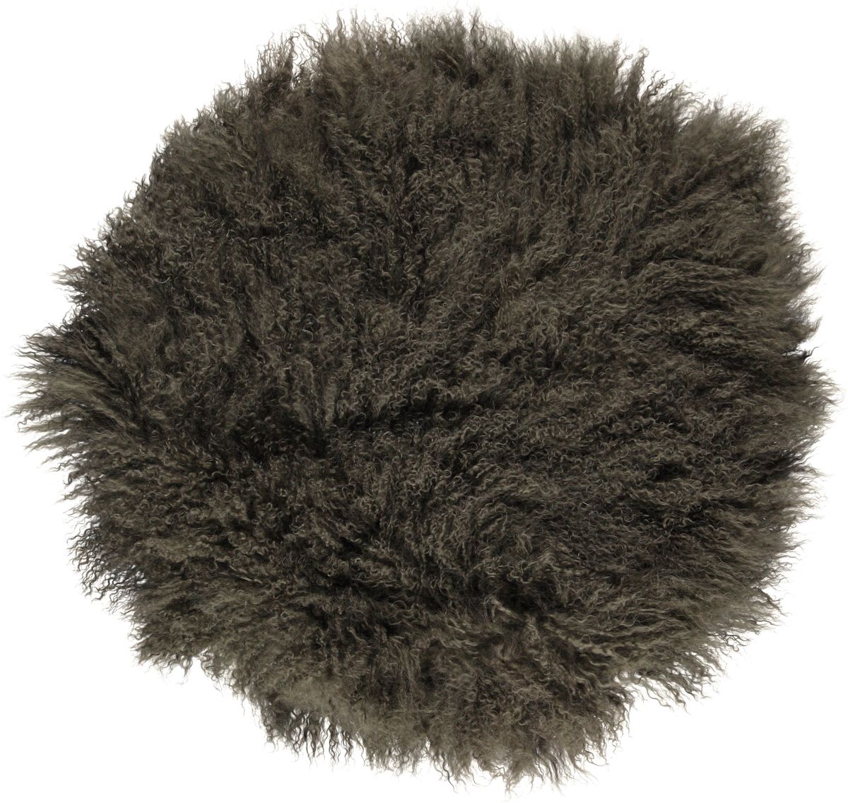 Fårskinnskudde | Lockig | Tibet | Ø38/45/62 cm Häck Grön