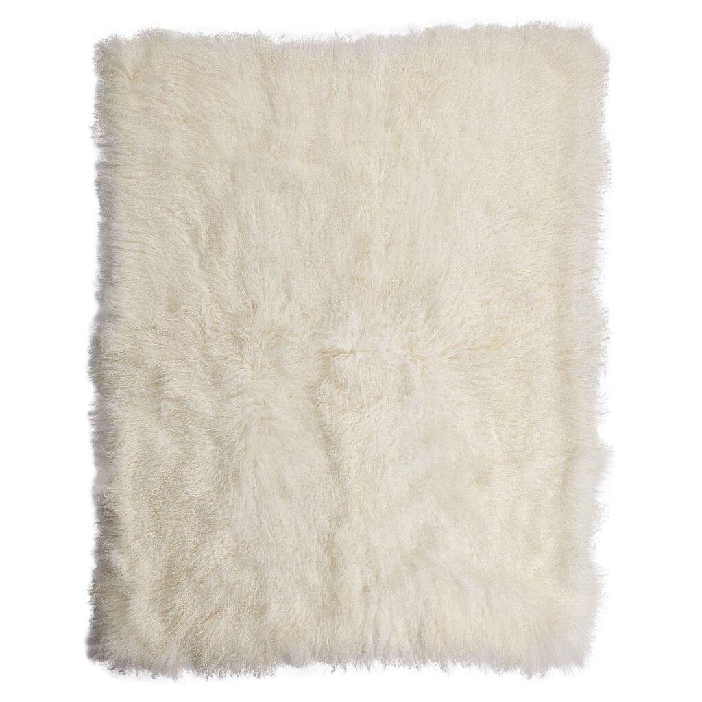 Fårskinnsfilt | Lockig | Tibet | 140x180 cm Vit