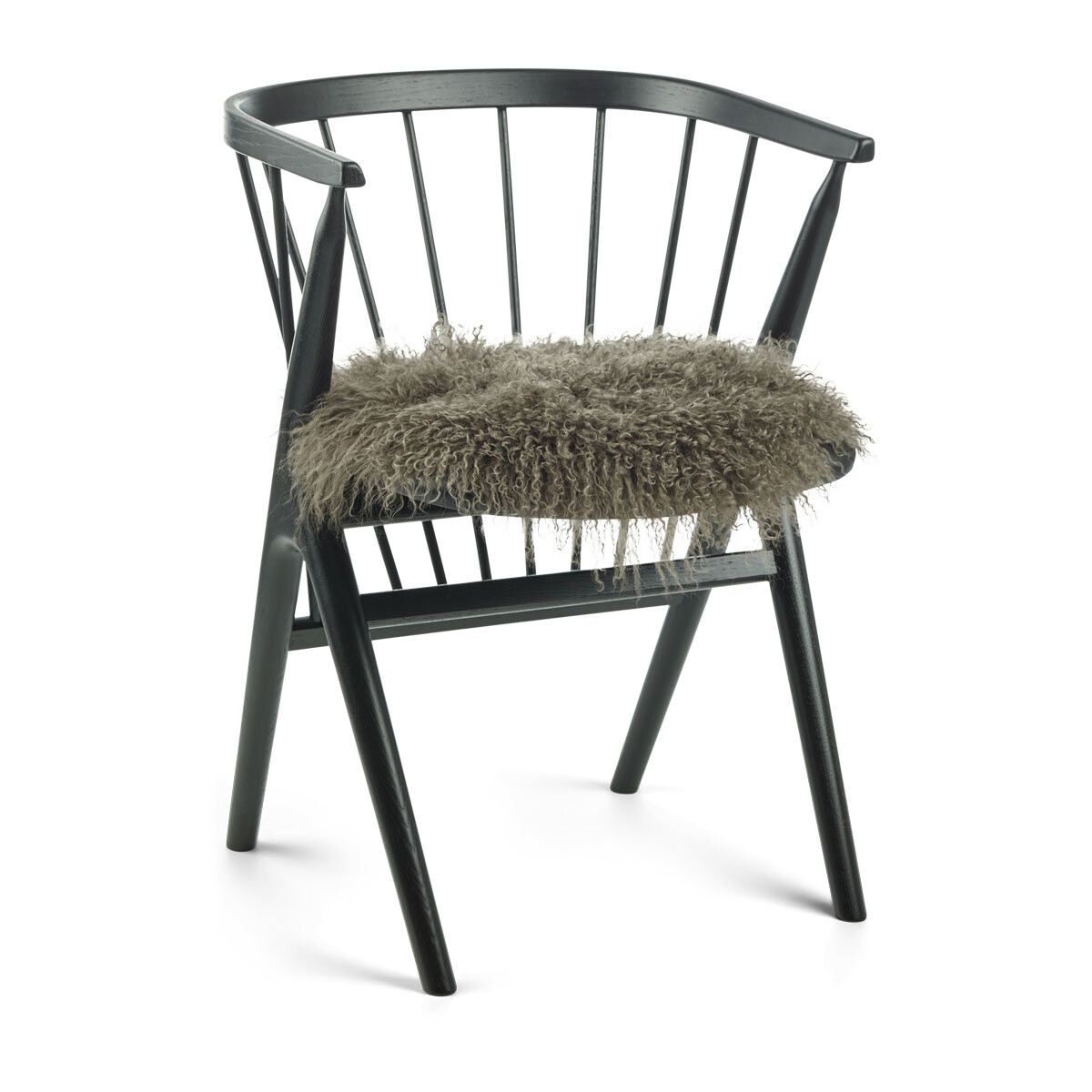 Stolsdyna | Lockig | Tibet | Ø38 cm Ljusbrun