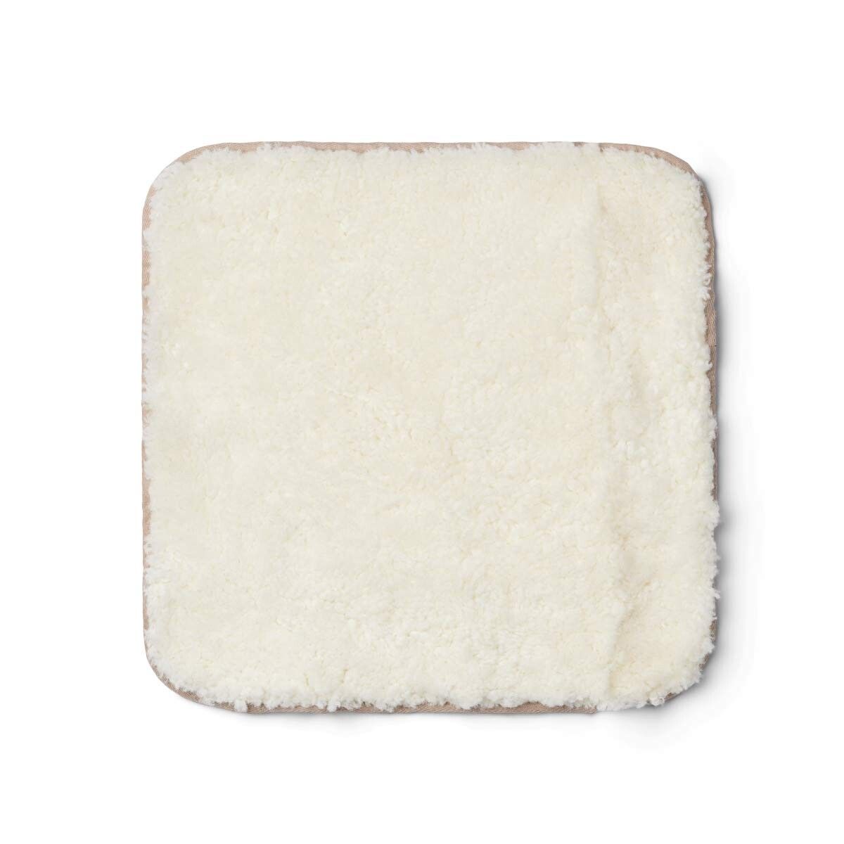 Zero Waste stolsdyna | Kort lugg | Nya Zeeland | 35x35 cm Vit