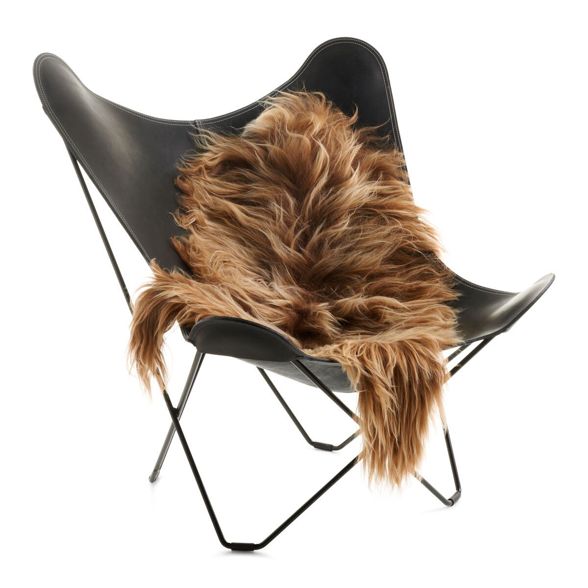 Fårskinn | Lång lugg | Island | 90x60 cm Naturbrun