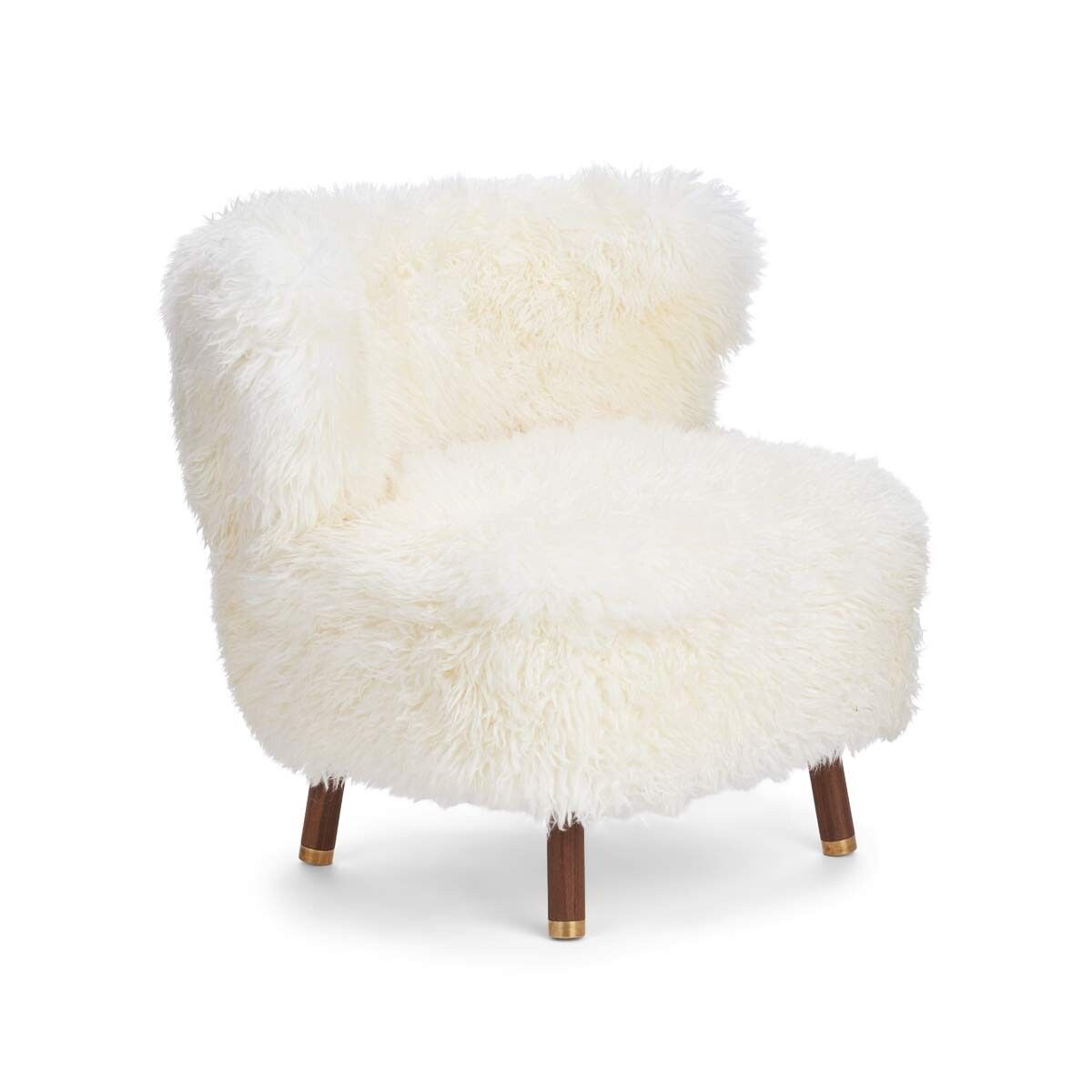 Emil Lounge Chair | Lång ull Vit