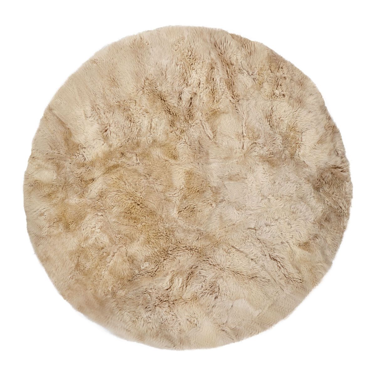 Designmatta | Lång lugg | Nya Zeeland | Ø140 cm Beige