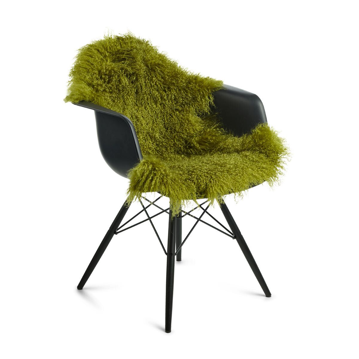 Fårskinn | Lockig | Tibet | 85x50 cm Grön