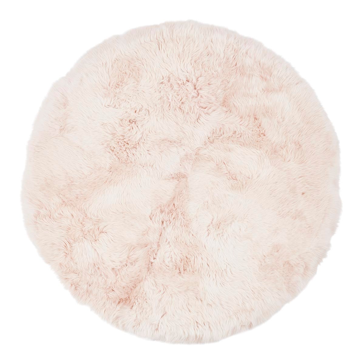 Designmatta | Lång lugg | Nya Zeeland | Ø140 cm Ljusrosa