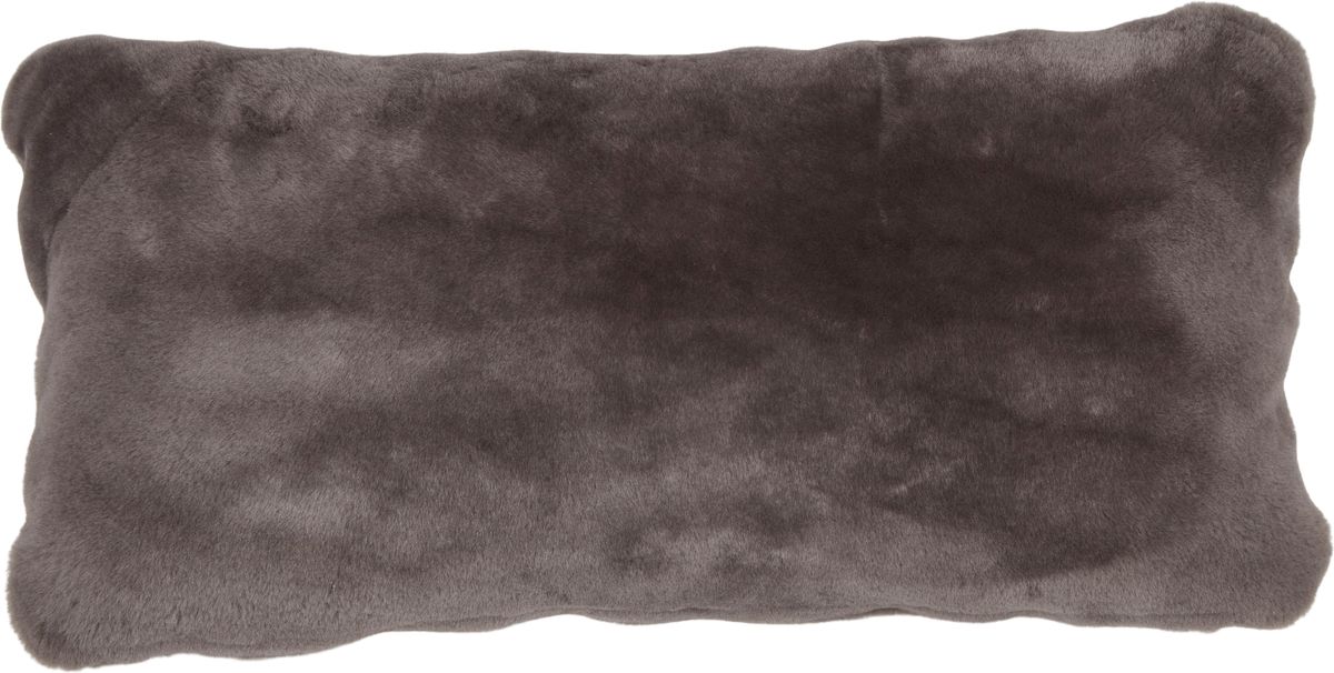 Fårskinnskudde | Mockasin | Dubbelsidig | 28x56 cm Mörk Grå
