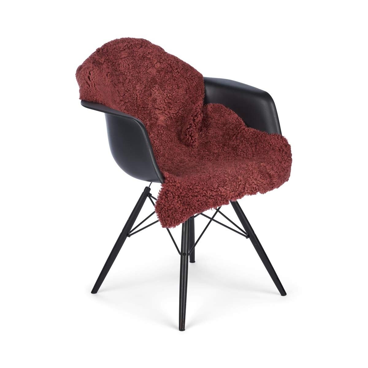 Fårskinn | Kort lugg | Nya Zeeland | 90x60 cm Ljus bordeaux