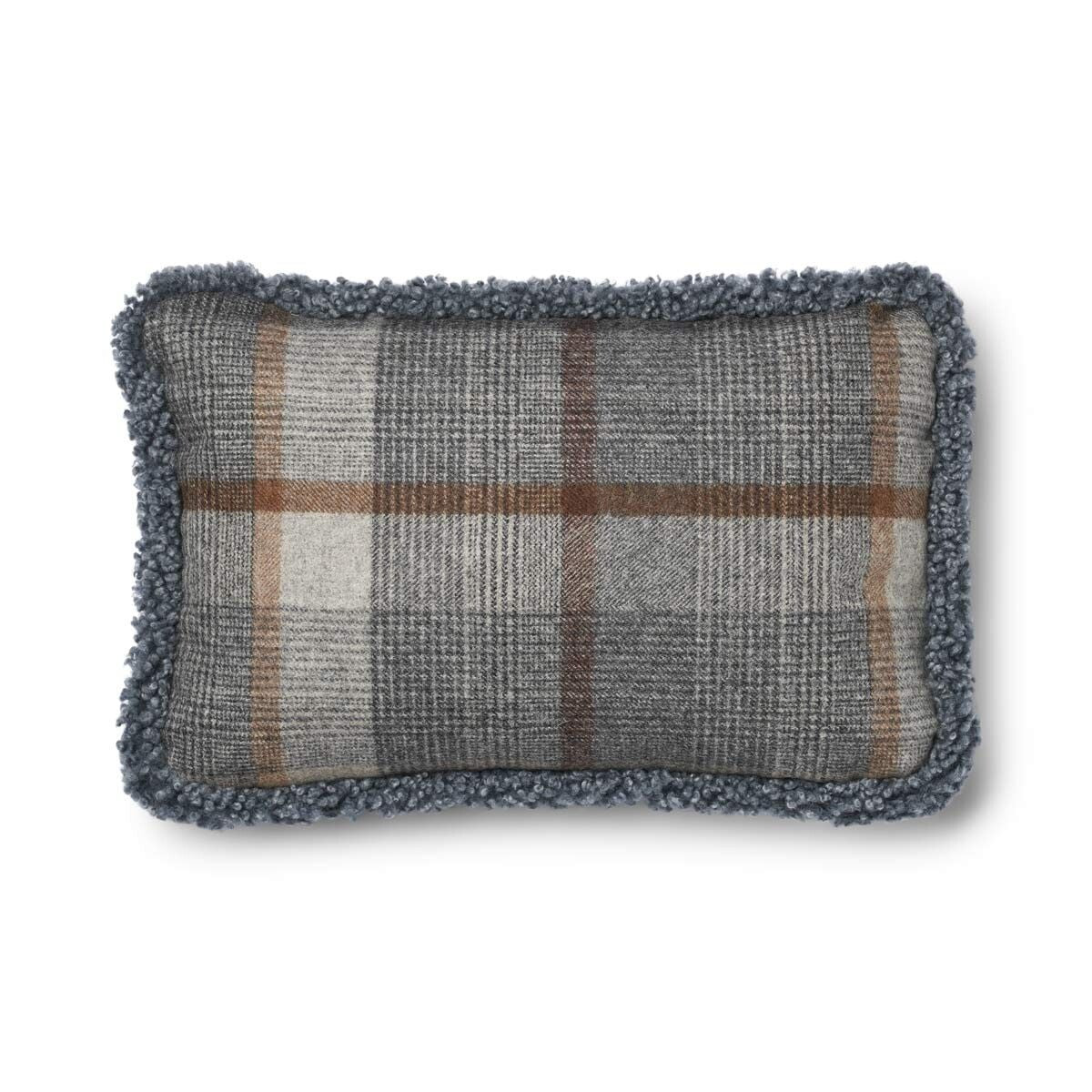 Checked Collection | Ullkudde | Kort lugg | 52x52 cm | 34x52 cm Rutig – Grå/Ljusgrå