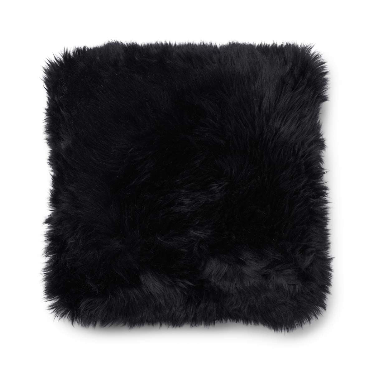 Classic Lång Lugg Fårskinn Kudde Charcoal/Svart