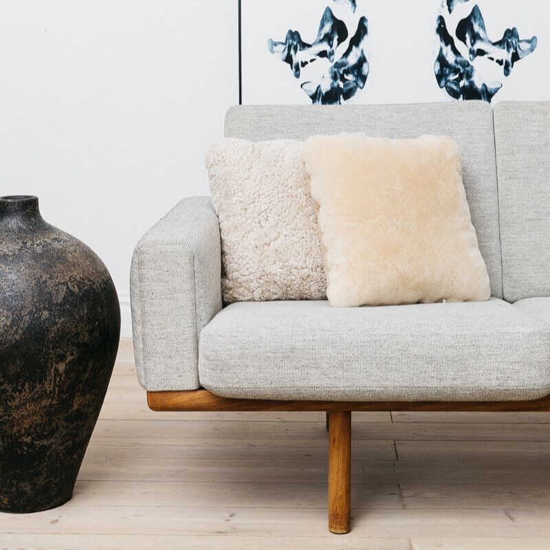 Fårskinnskudde | Mockasin | Dubbelsidig | 40x40 cm Kastanj