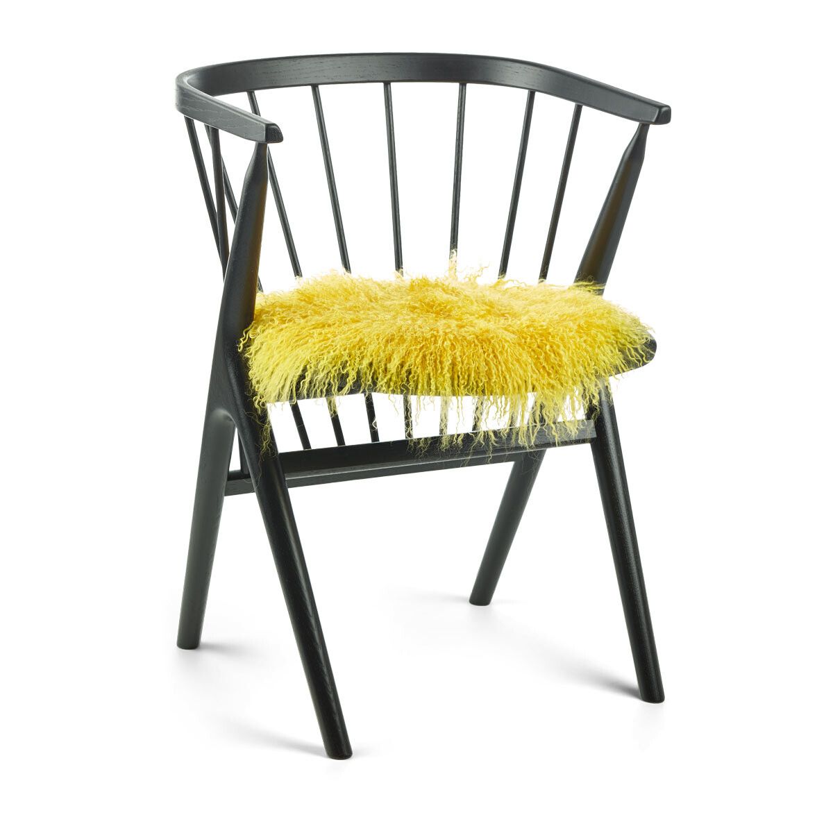 Stolsdyna | Lockig | Tibet | Ø38 cm Citron