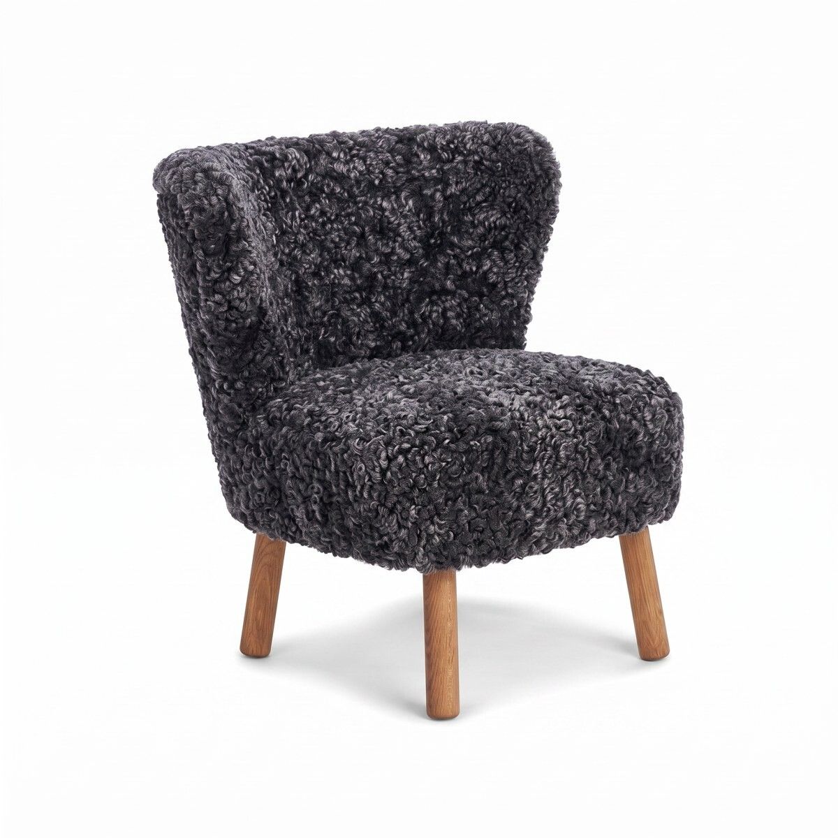 Emily Lounge Chair | Kort lugg Koksgrå