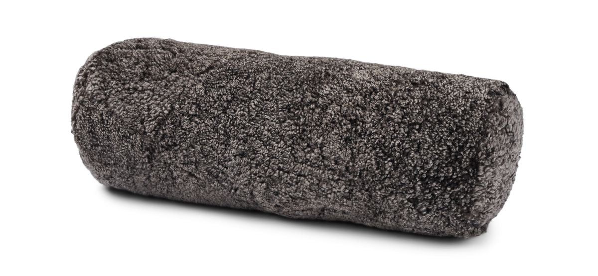 Bolster Kort Lugg Fårskinn Kudde Cappuccino