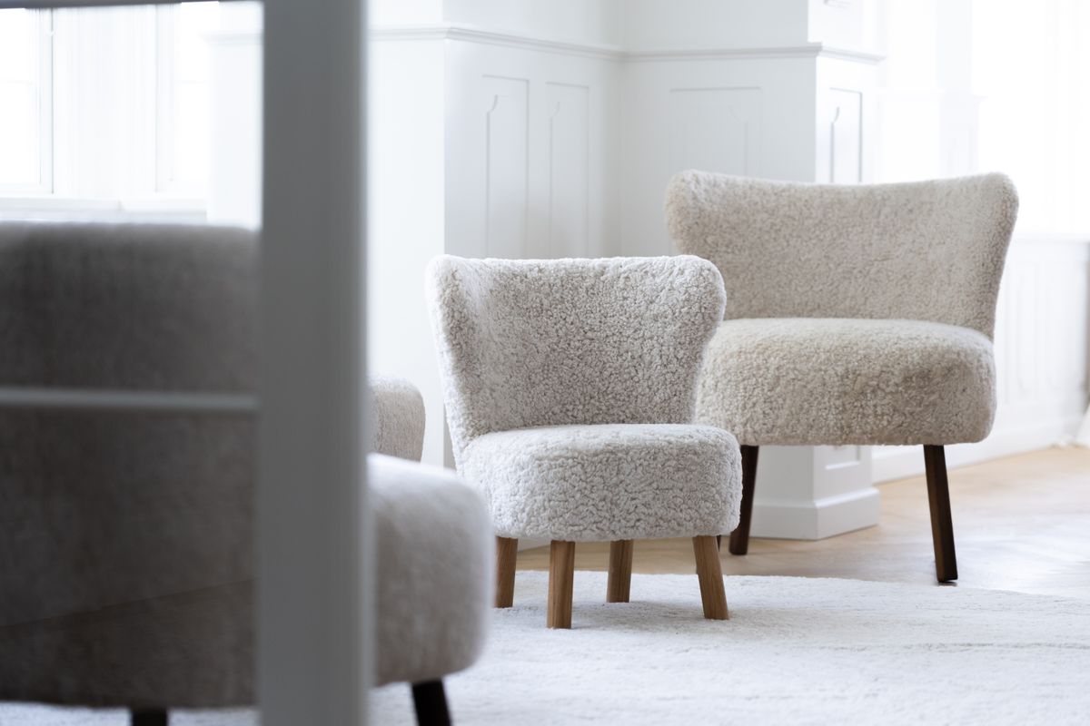 Designmatta | Kort lugg | Nya Zeeland | Ø180 cm Vit