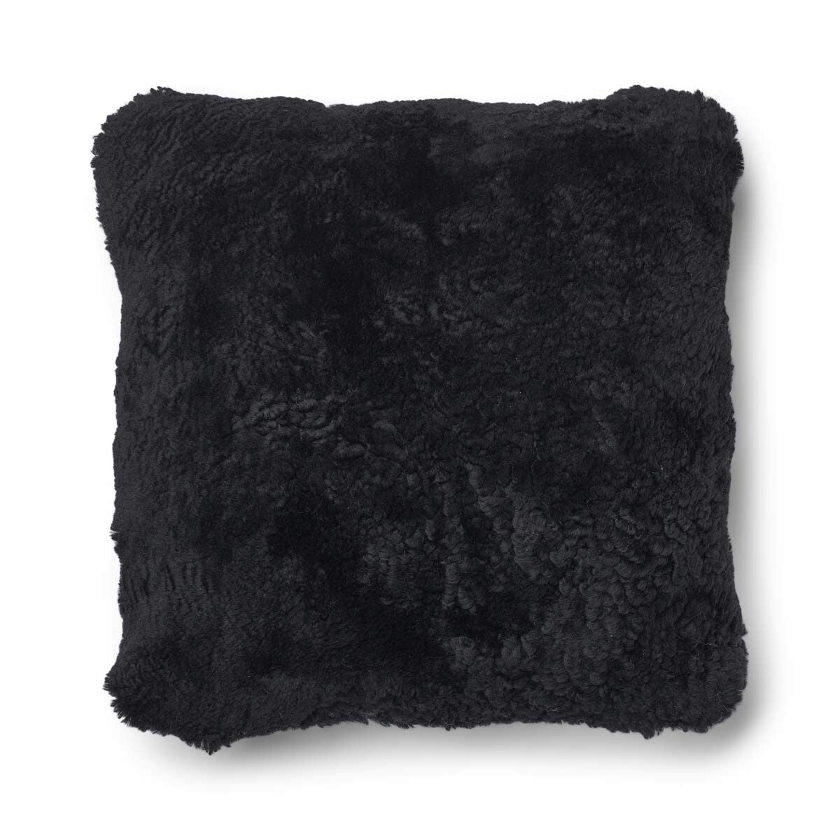 Classic Kort Lugg Fårskinn Kudde Charcoal/Svart