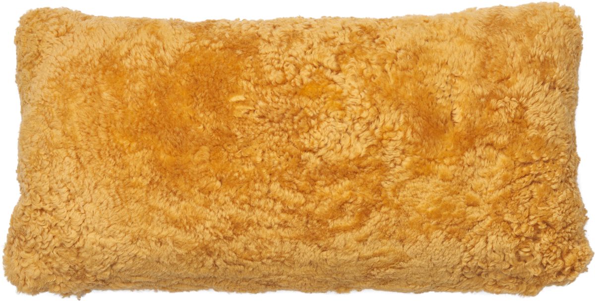 Fårskinnskudde | Kort lugg | Nya Zeeland | Dubbelsidig | 25x50 cm Gul