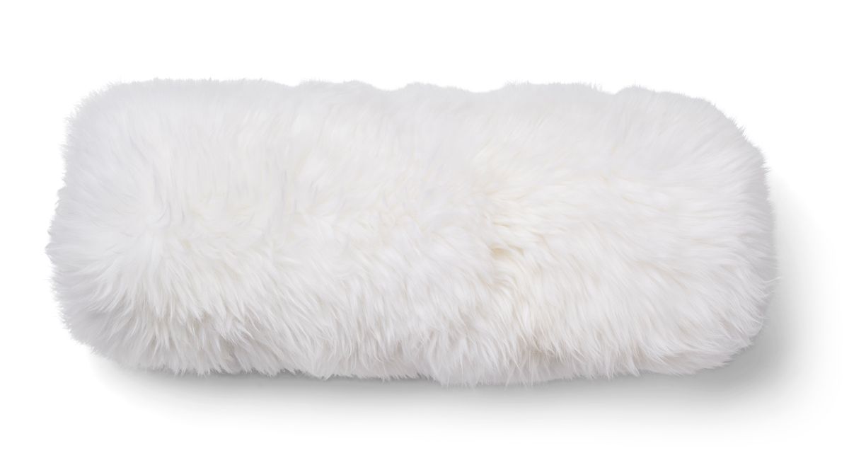 Bolsterkudde | Lång lugg, kort lugg | Nya Zeeland | Ø20xL52 cm Vit / Ivory