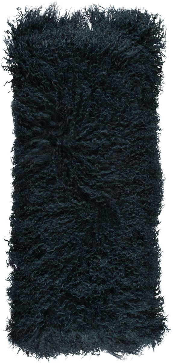 Fårskinnskudde | Lockig | Tibet | 28x56 cm Blågrön