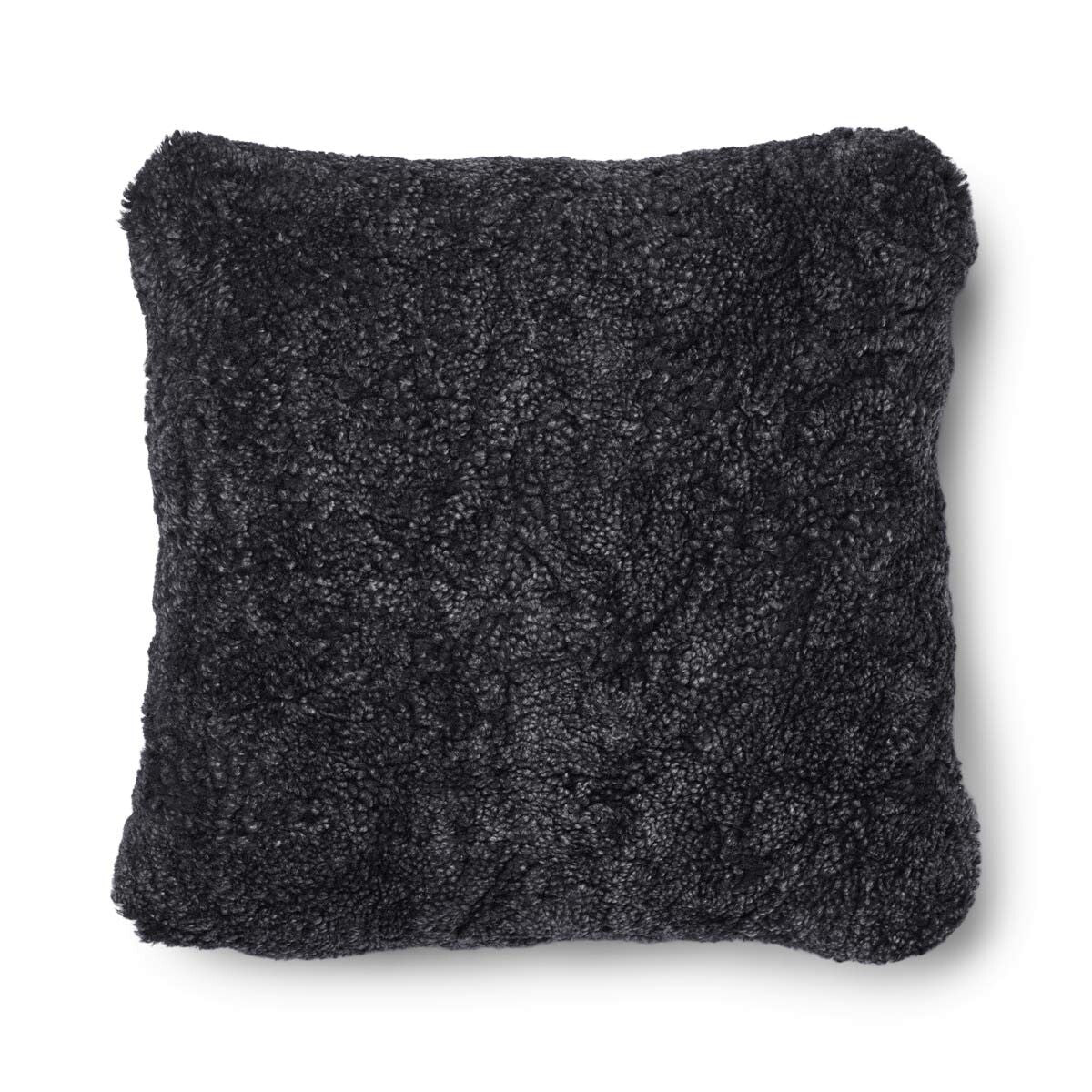 Classic Kort Lugg Fårskinn Kudde Charcoal/Anthracite