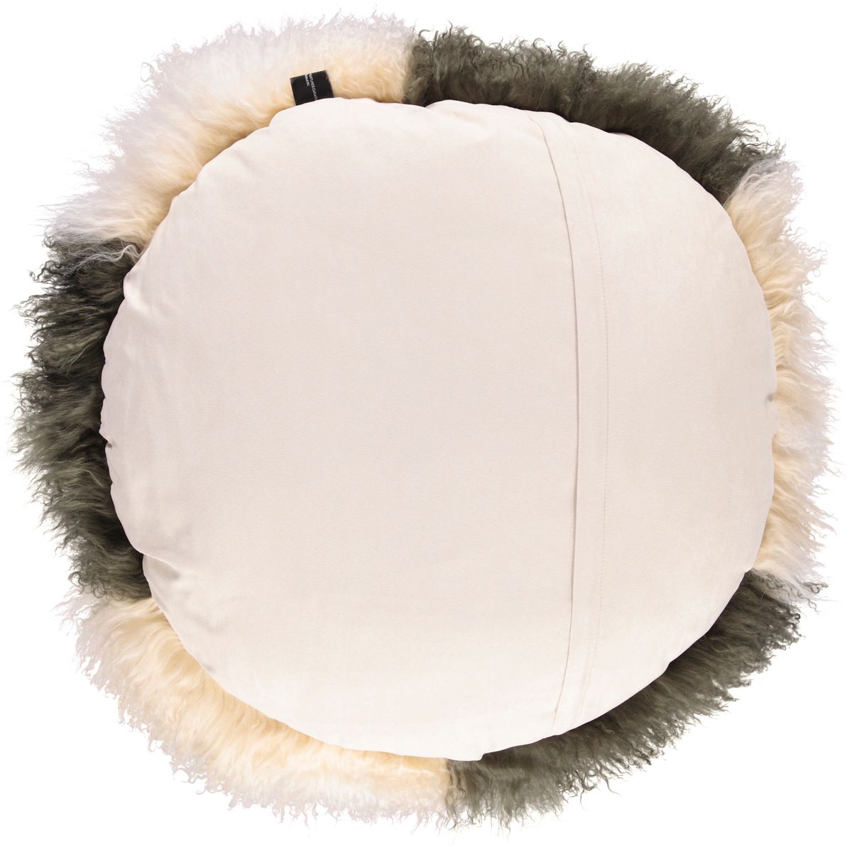 Fårskinnskudde | Lockig | Tibet | Ø38/45/62 cm Guldvit / Mörkgrön