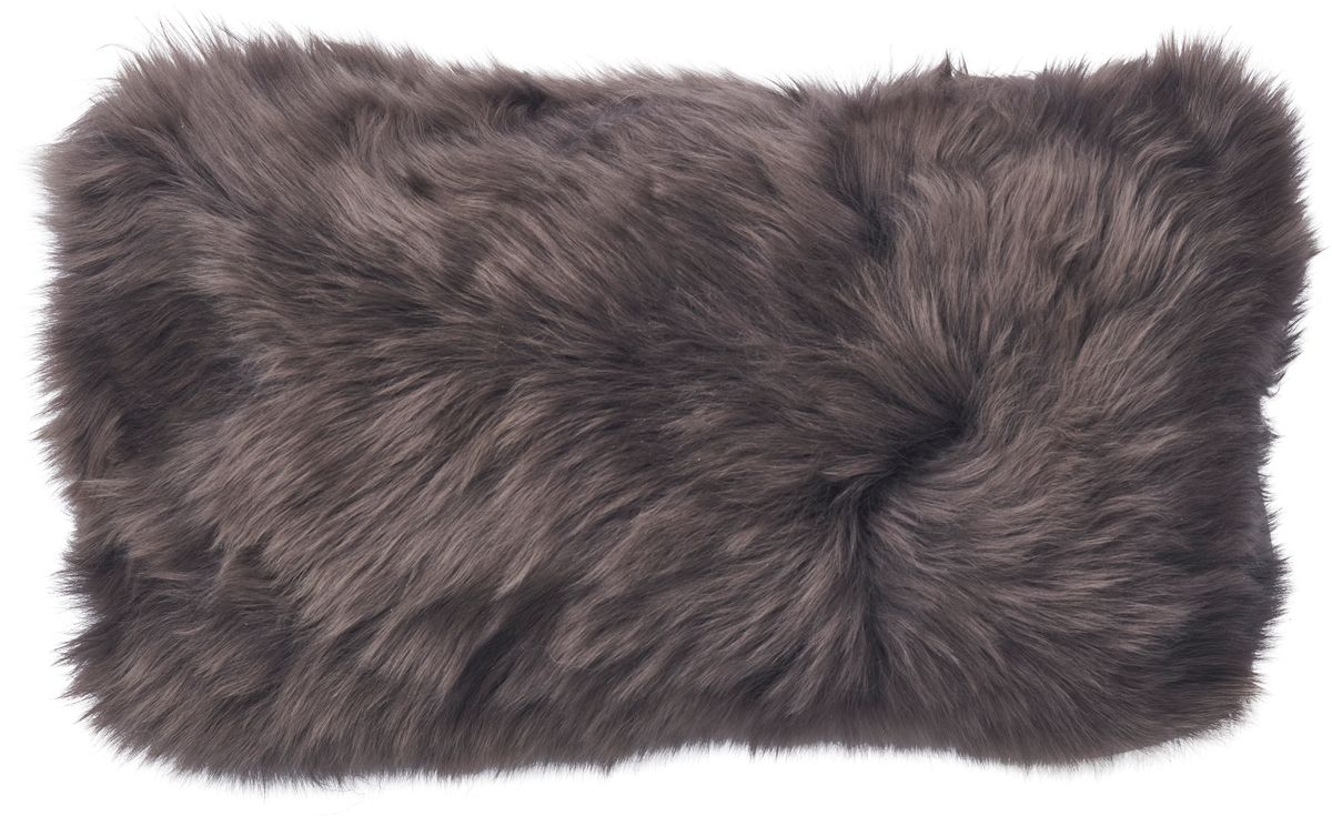Fårskinnskudde | Lång lugg | Nya Zeeland | Dubbelsidig | 25x50 cm Valnöt