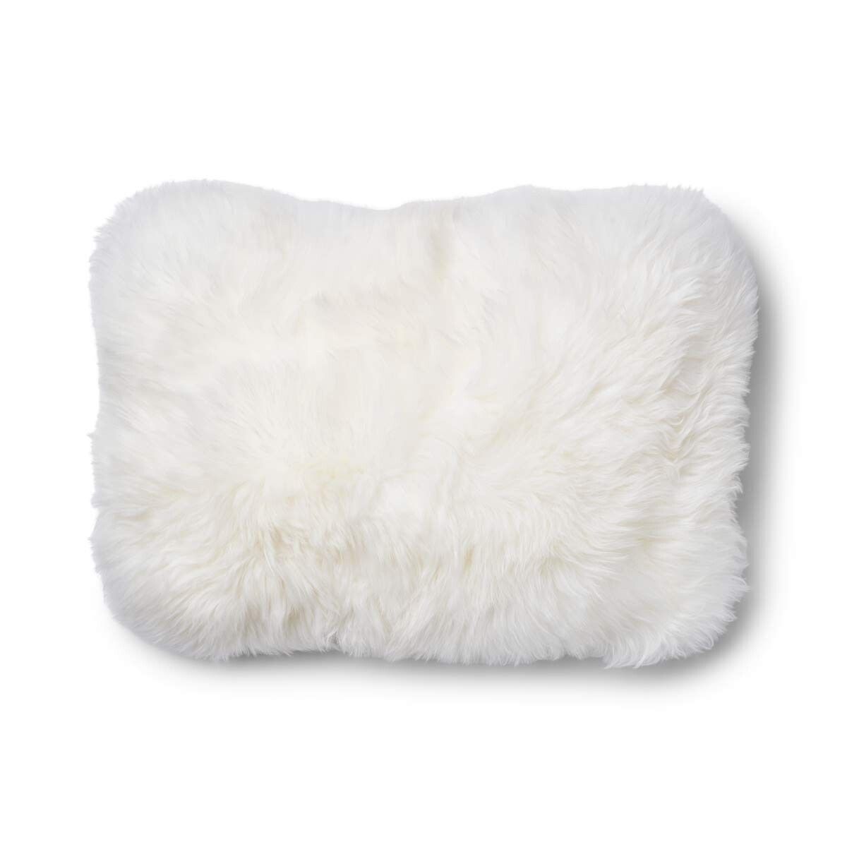 Checked Collection | Ullkudde | Lång lugg | 34x52 cm Rutigt / Beige / Vit