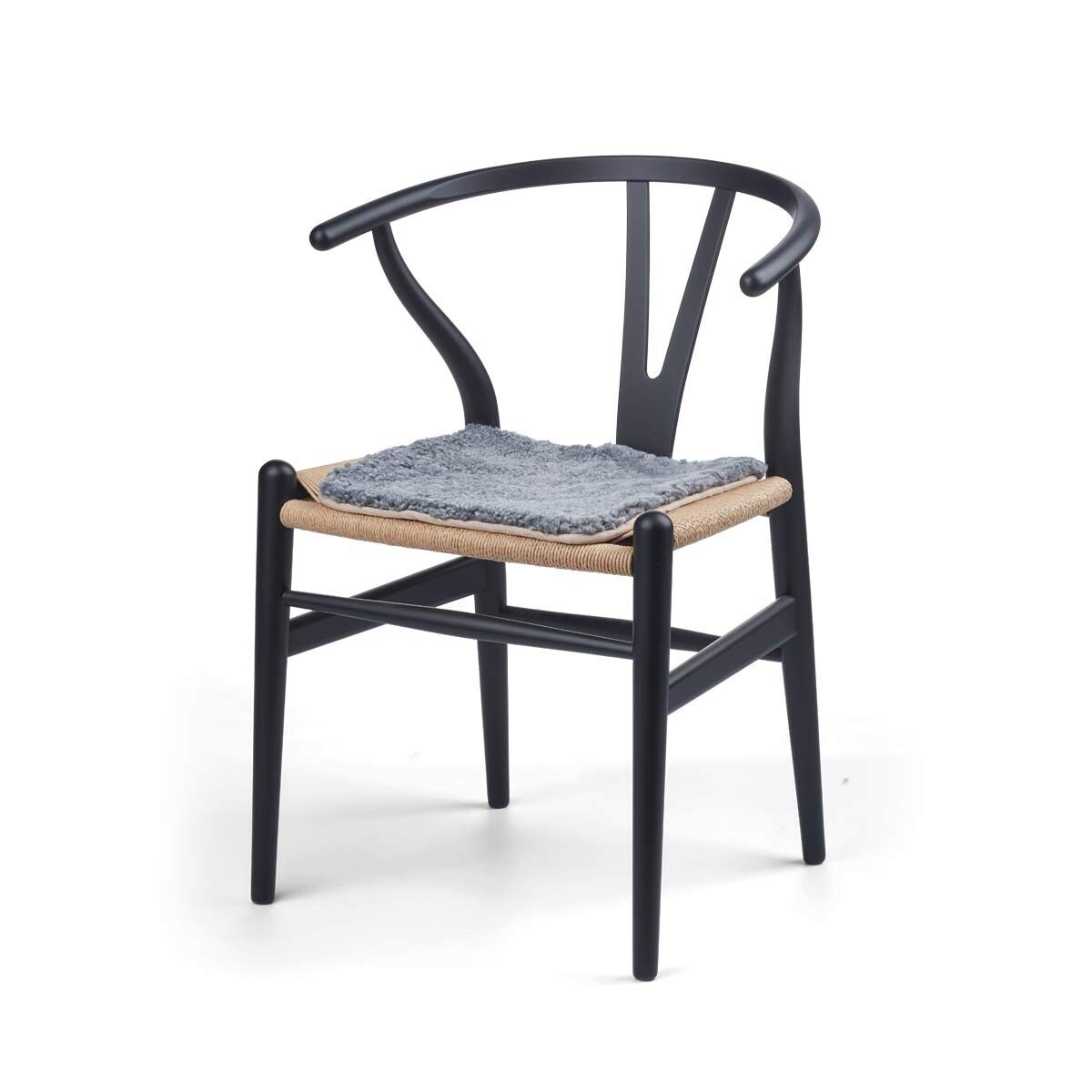 Zero Waste stolsdyna | Kort lugg | Nya Zeeland | 35x35 cm Ljusgrå