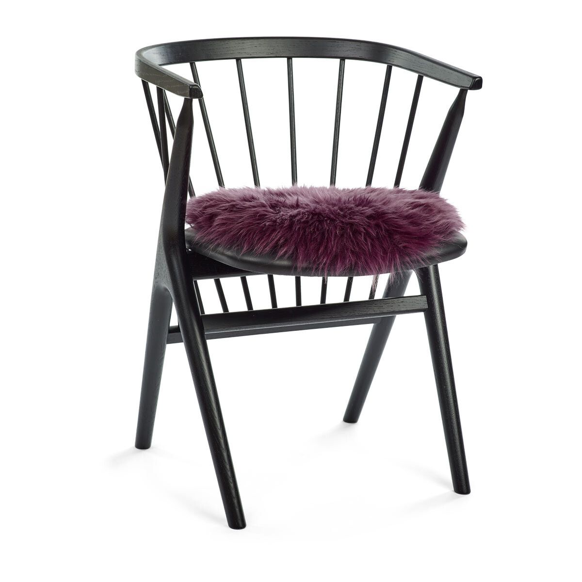 Stolsdyna | Lång lugg | Nya Zealand | Ø38 cm Mörk Lila
